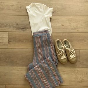 Stripped Linen Culottes